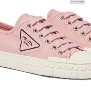 PRADA Calzature Donna Canvas Pink sneakers